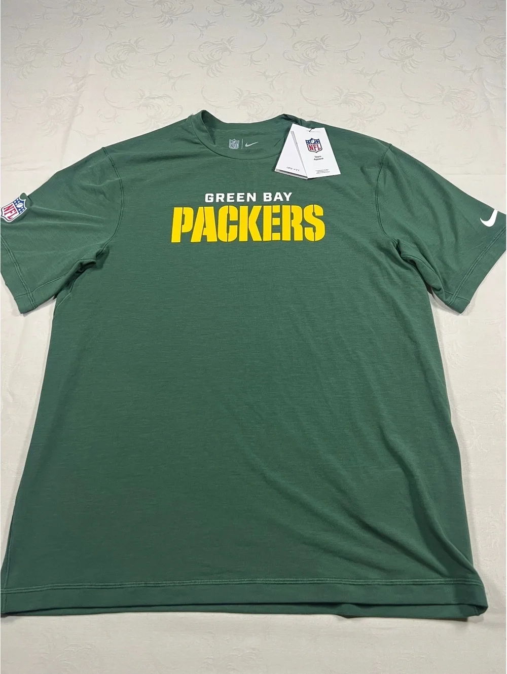 Nike Green Bay Packers Short Sleeve Performance Sideline Drifit Shirt Medium